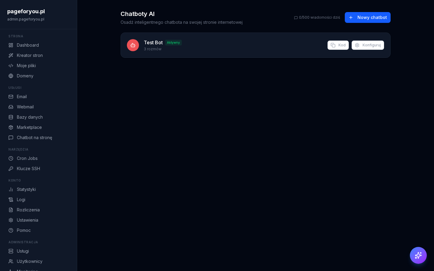 Chatbot AI na stronę