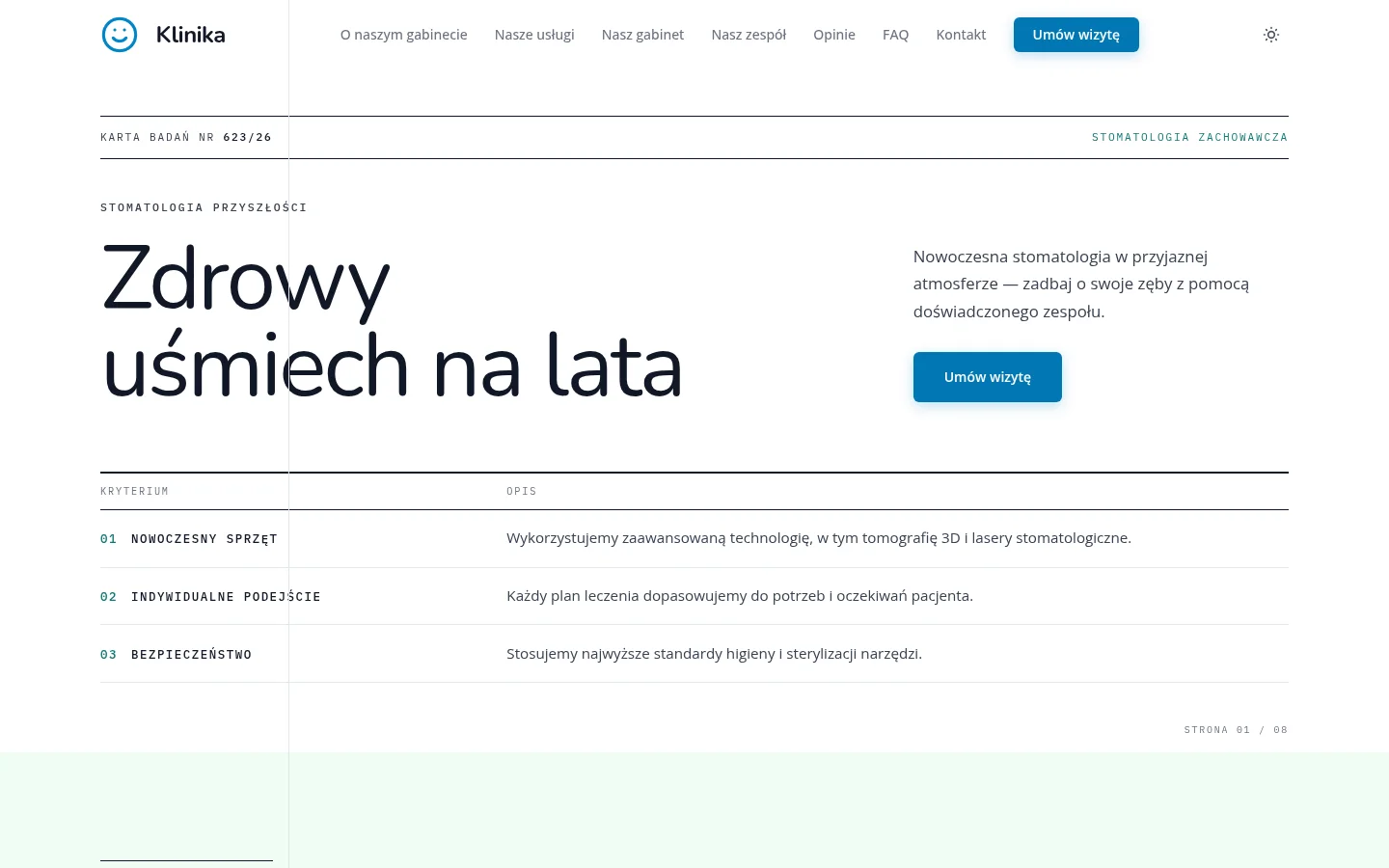 Szablon Medical Trust — podgląd strony