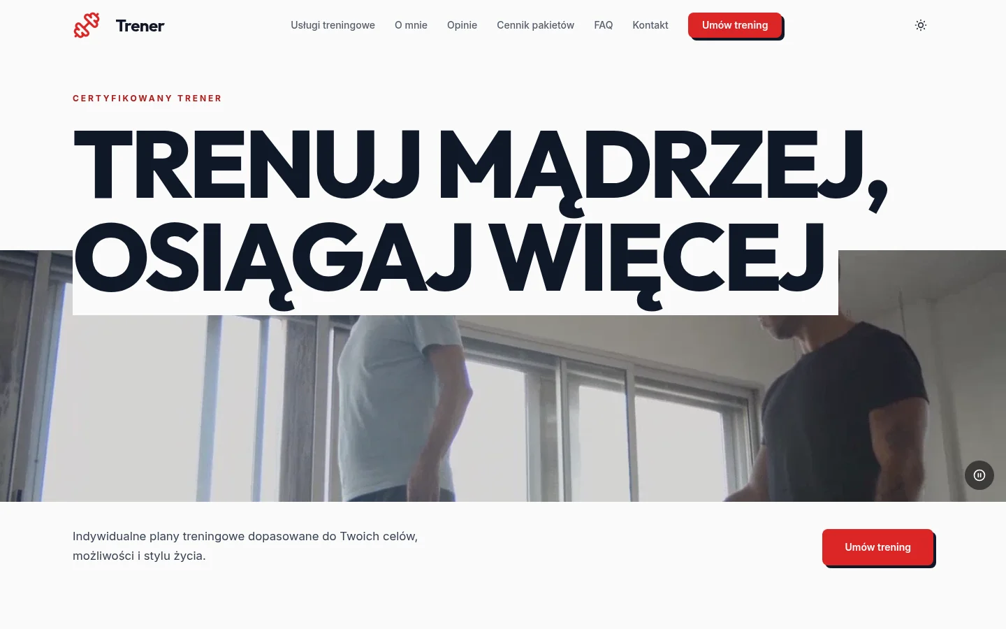 Szablon Trener Personalny — podgląd strony